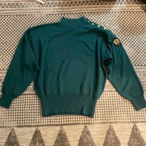 Emerald bluish green vintage Meister sweater